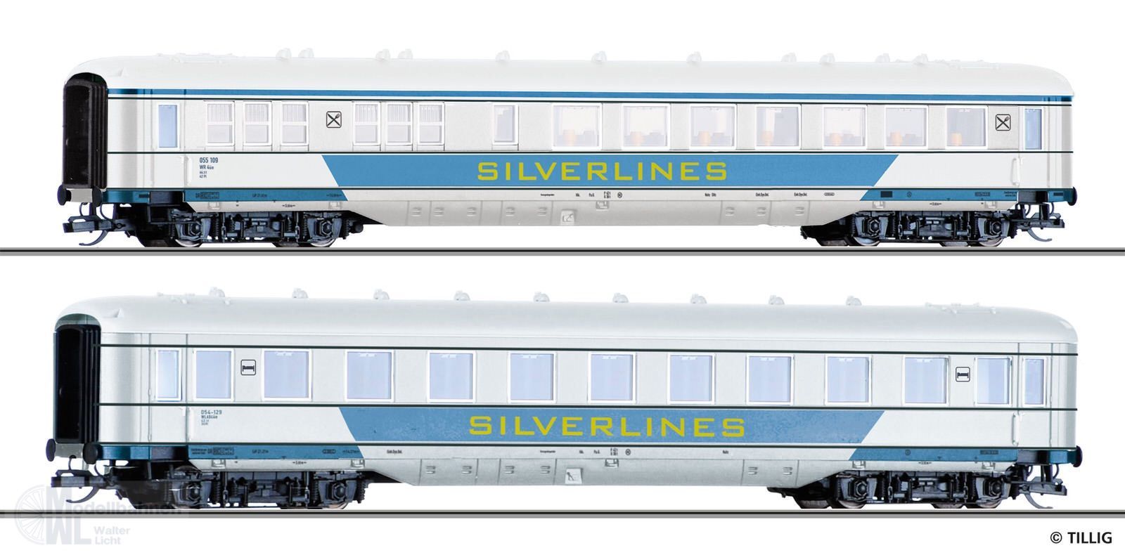 Tillig 502903 - Ergänzungs-Set Silverlines 2.tlg. TT 1:120