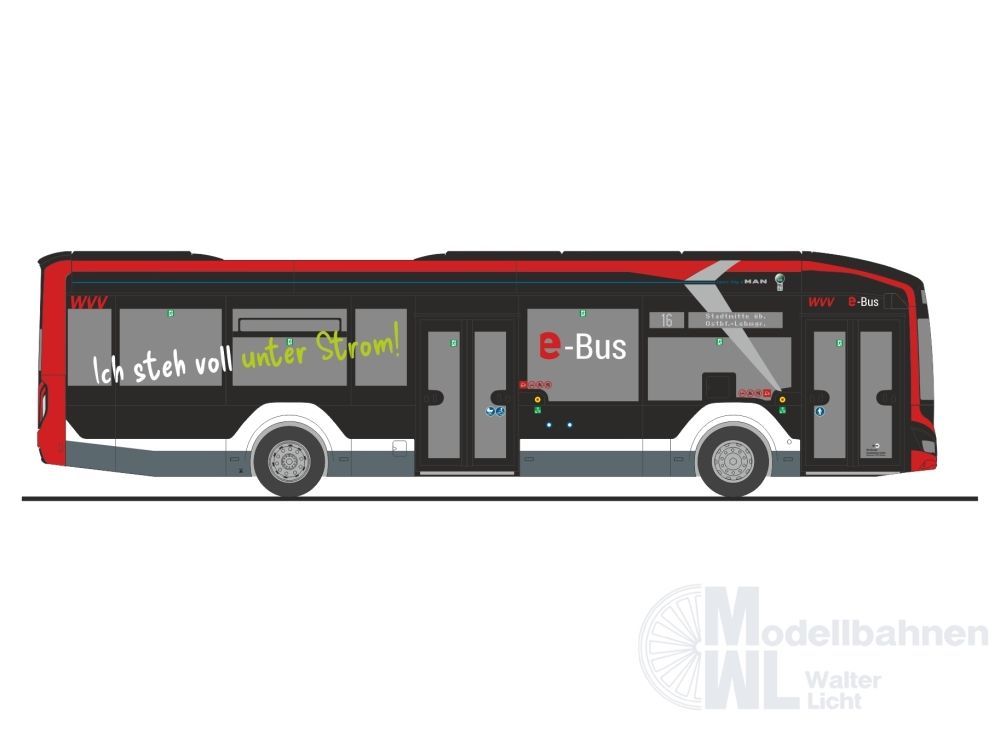 Rietze 76356 - MAN Lion´s City 12 E Würzburger Straßenbahn H0 1:87