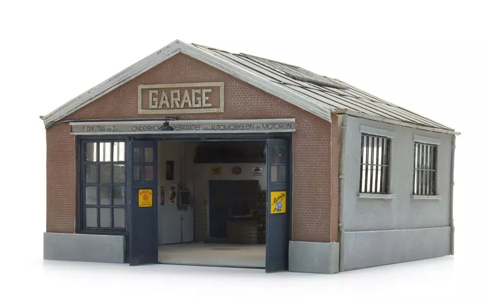 ARTITEC b.v. 10.474 - Niederländische Garage mit Innenausstattung H0 1:87 BAUSATZ