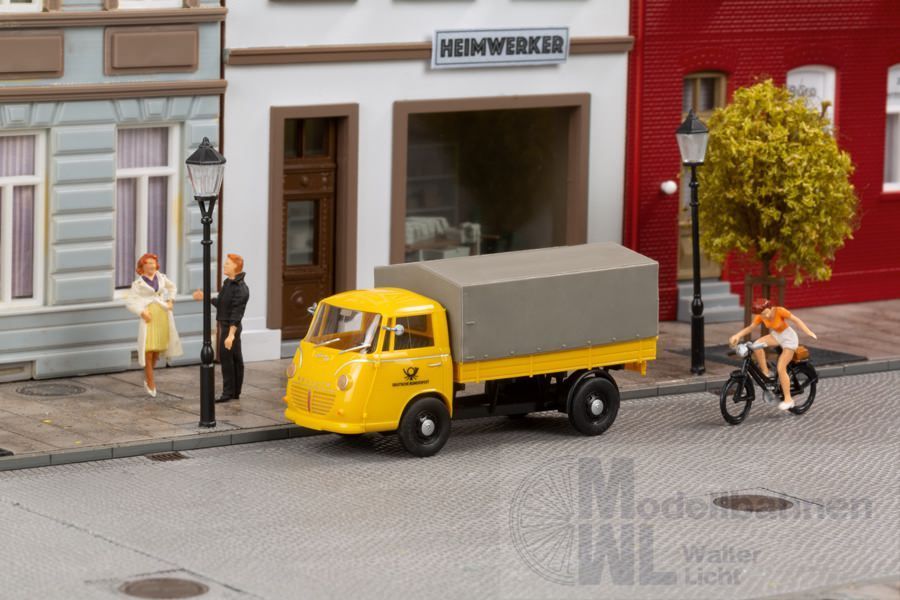 mini car 66025 - Goliath Express 1100 Pritschenwagen Plane Deutsche Post H0 1:87