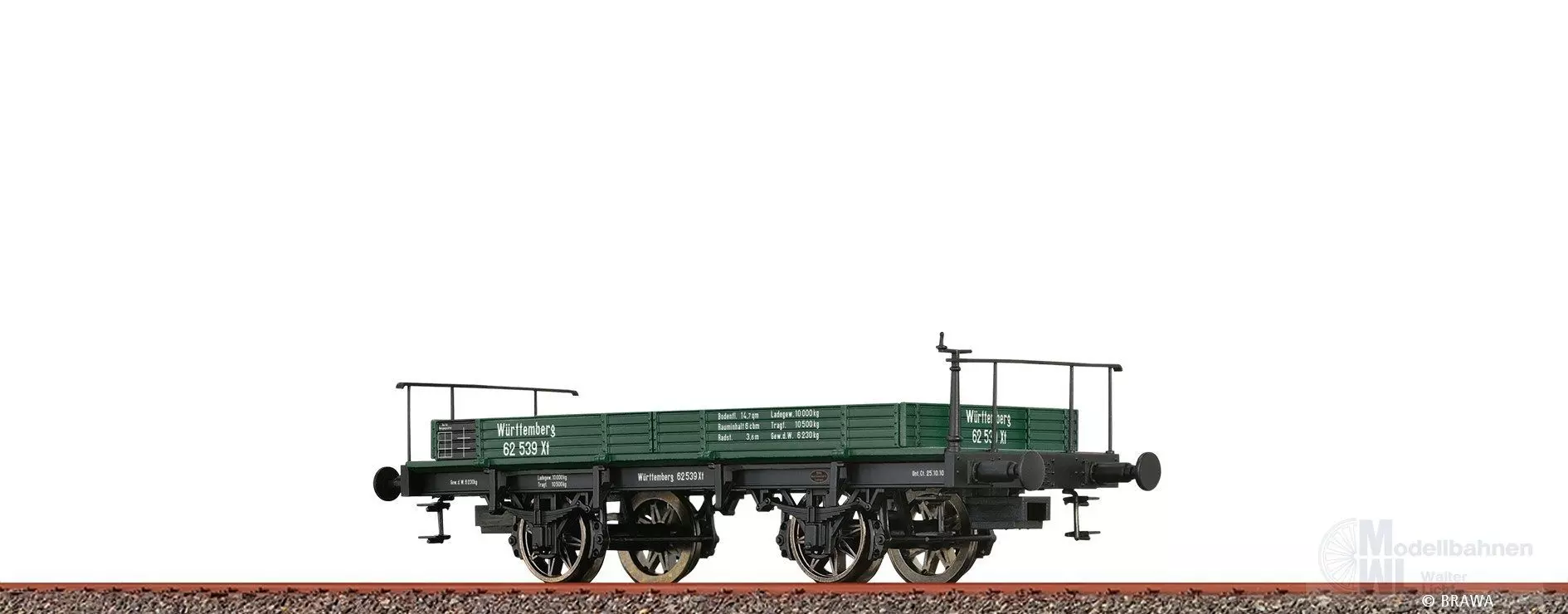 Brawa 47735 - Niederbordwagen K.W.St.E. Ep.I 62 539 H0/GL