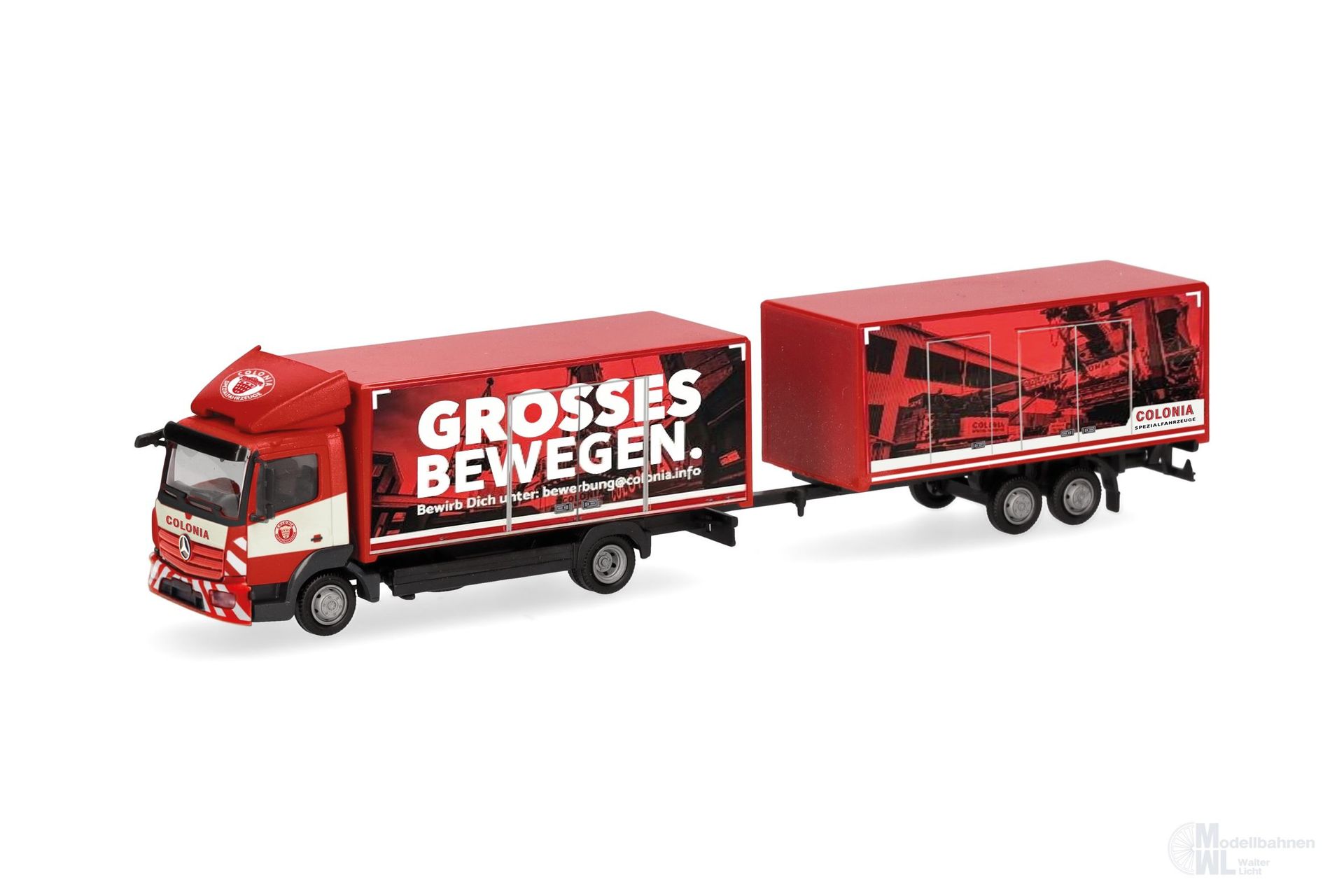 Herpa 319744 - Mercedes-Benz Atego 13 Koffer-Hängerzug Colonia H0 1:87 Herpa 319744 - Mercedes-Benz Atego 13 Koffer-Hängerzug Colonia H0 1:87