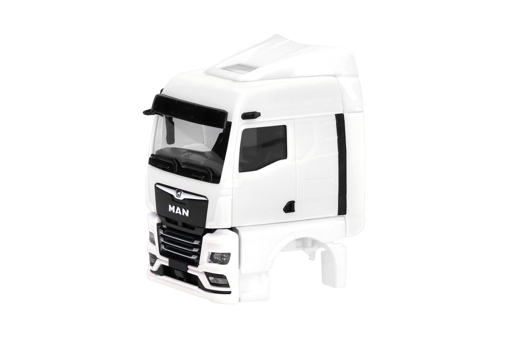 Herpa 086318 - Fahrerhaus MAN eTGX GM Windleitblechen Spiegelkamera weiß 2 St. H0 1:87