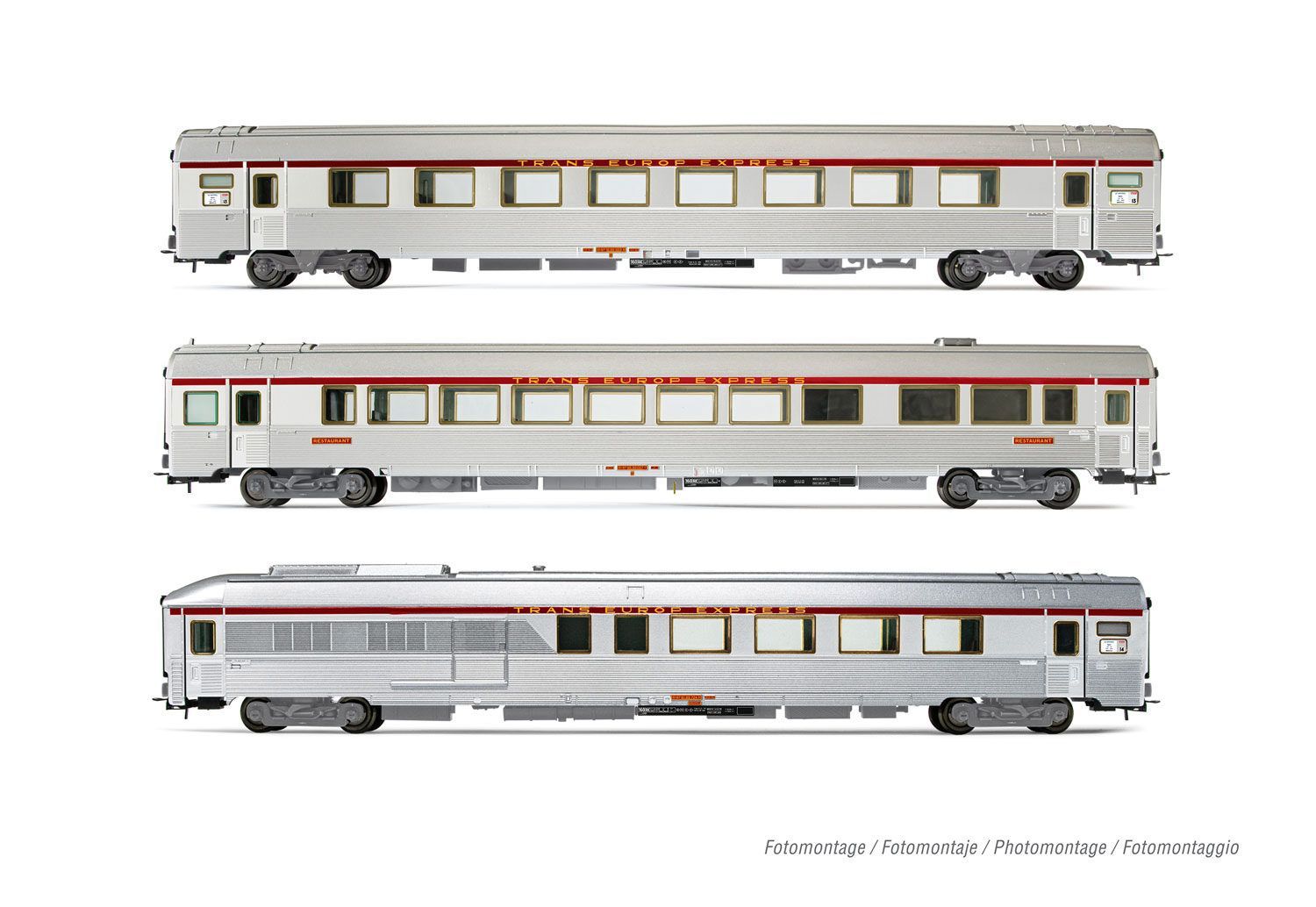 Jouef 4164 - Reisezugwagen Set SNCF Ep.IV 3.tlg. Mistral Set 1 H0/GL