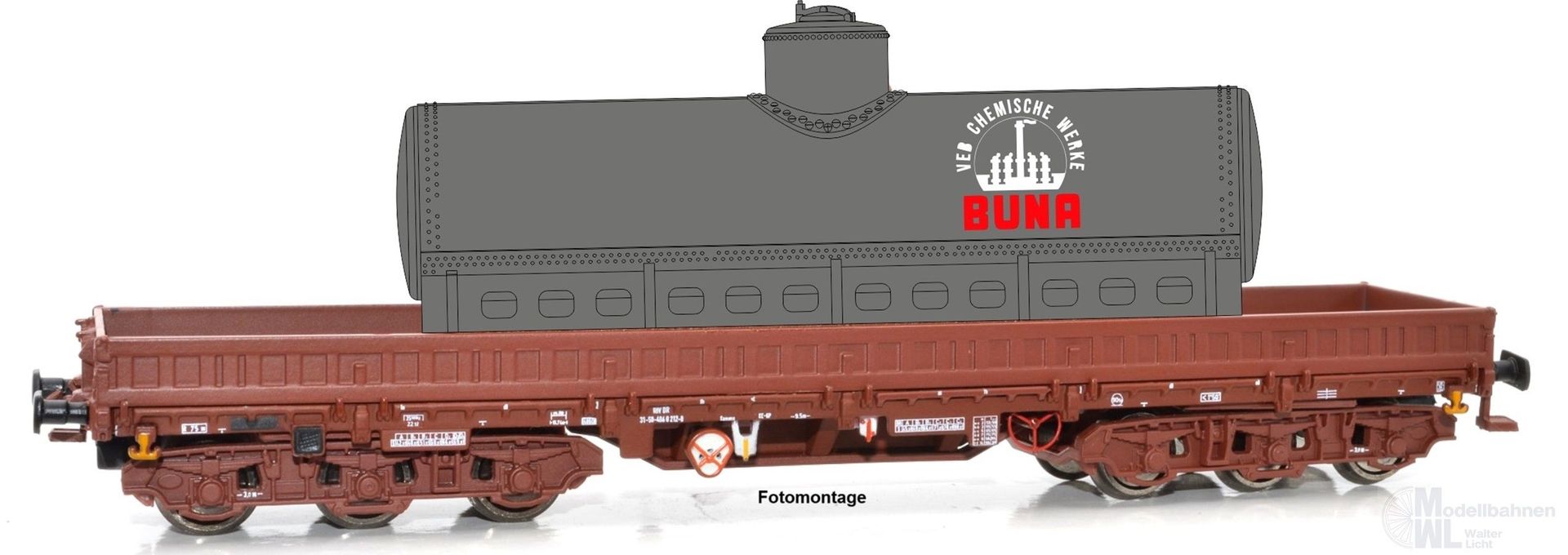 NPE NW52078 - Schwerlastwagen DR Ep.IV Samms 4860 schwarzer Kessel VEB BUNA TT 1:120 NPE NW52078 - Schwerlastwagen DR Ep.IV Samms 4860 schwarzer Kessel VEB BUNA TT 1:120