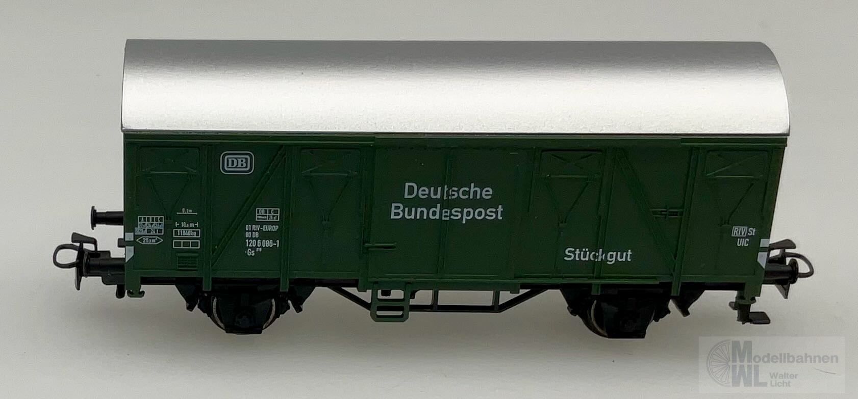 Märklin 29230 - MÄRKLIN - Güterwagen grün DB Deutsche Bundespost Stückgut H0/WS