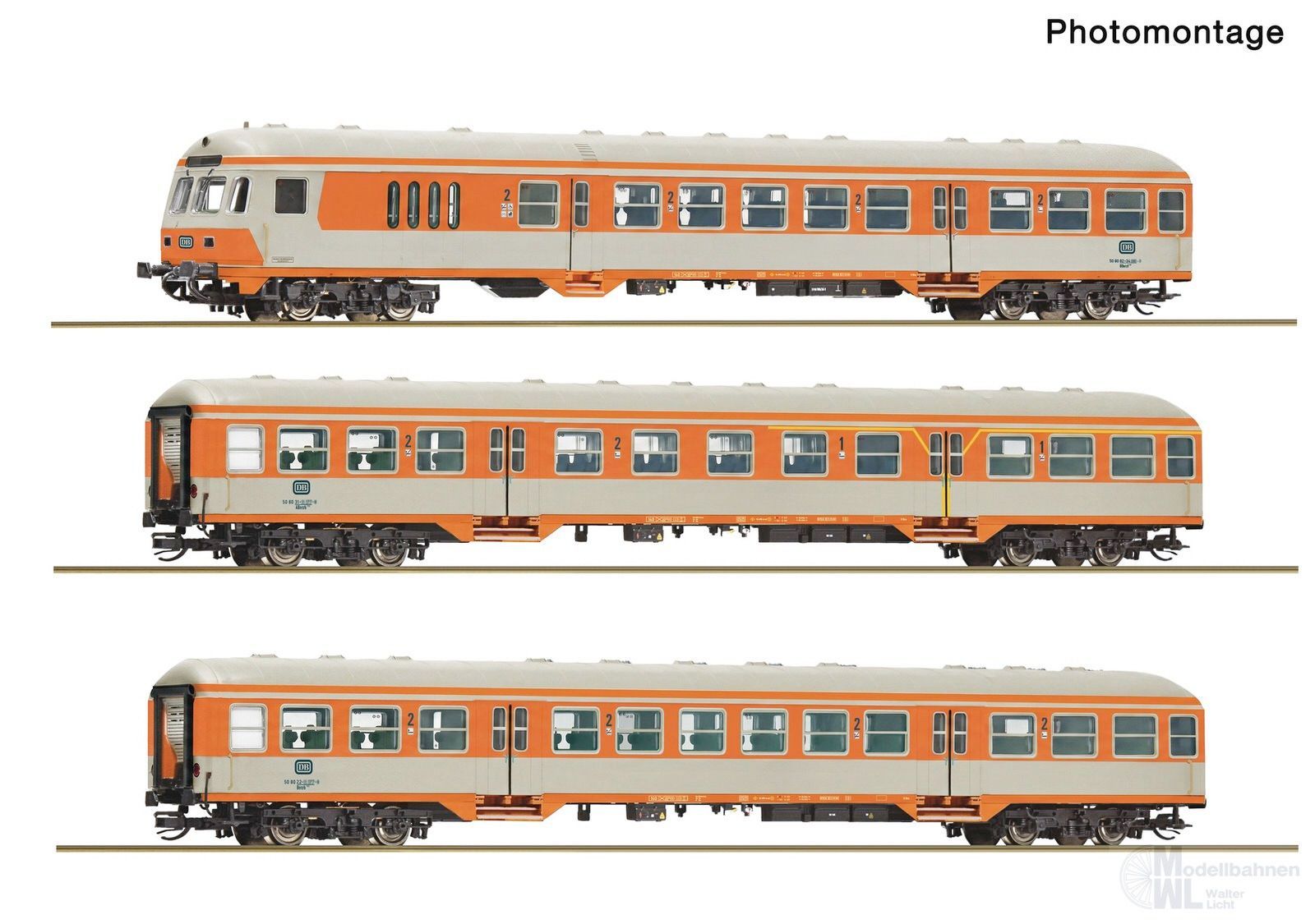 Roco 6290090 - Personenwagen Set n-Wagen Citybahn DB Ep.IV 3.tlg. TT 1:120 Digital