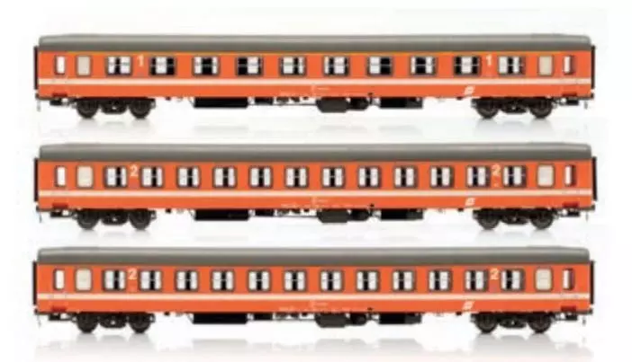 Jägerndorfer Modellbahn 90501 - Personenwagen Set ÖBB Ep.IV 3.tlg. UIC-X Vorserie H0/GL