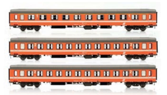 Jägerndorfer Modellbahn 90501 - Personenwagen Set ÖBB Ep.IV 3.tlg. UIC-X Vorserie H0/GL