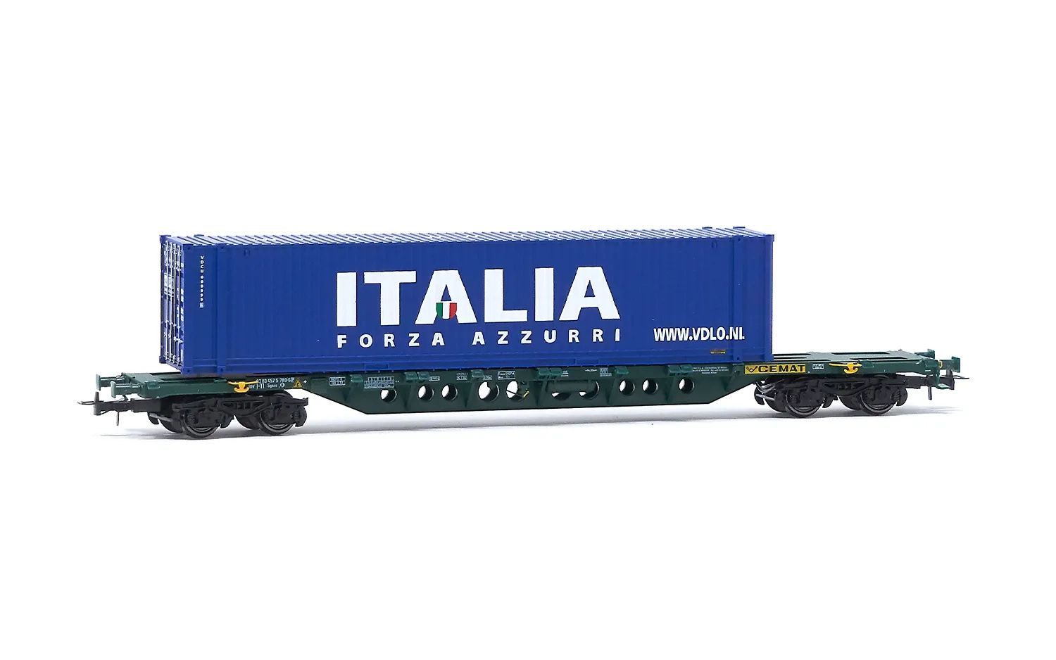 Rivarossi 6617 - Containertragwagen FS Cemat Ep.V/VI Container Italia H0/GL Rivarossi 6617 - Containertragwagen FS Cemat Ep.V/VI Container Italia H0/GL