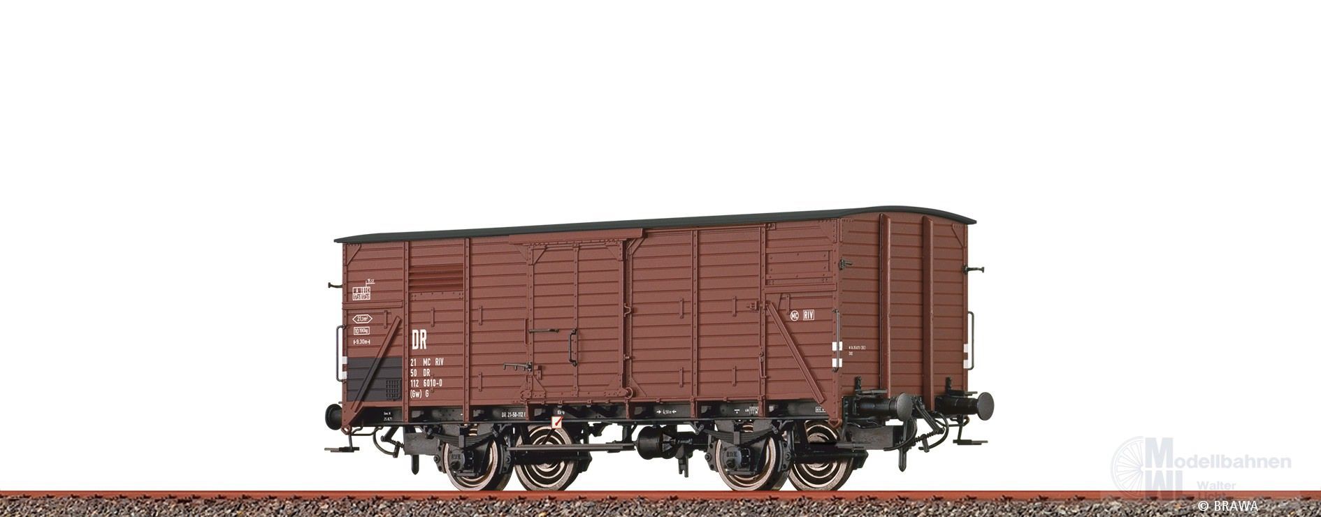 Brawa 49877 - Güterwagen ged. DR Ep.IV Gw G H0/GL