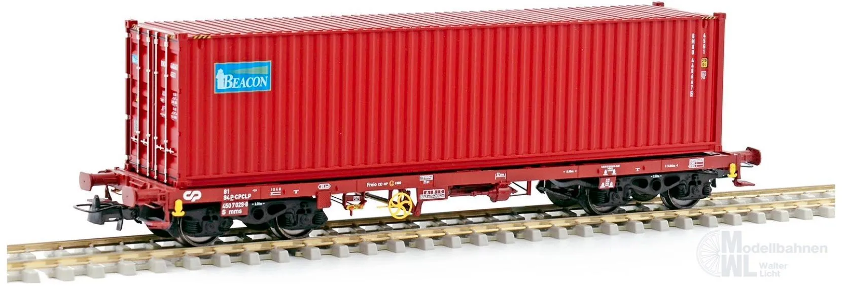 Sudexpress S450029 - Containertragwagen CP Ep.VI Sgmms BEACON 40 H0/GL