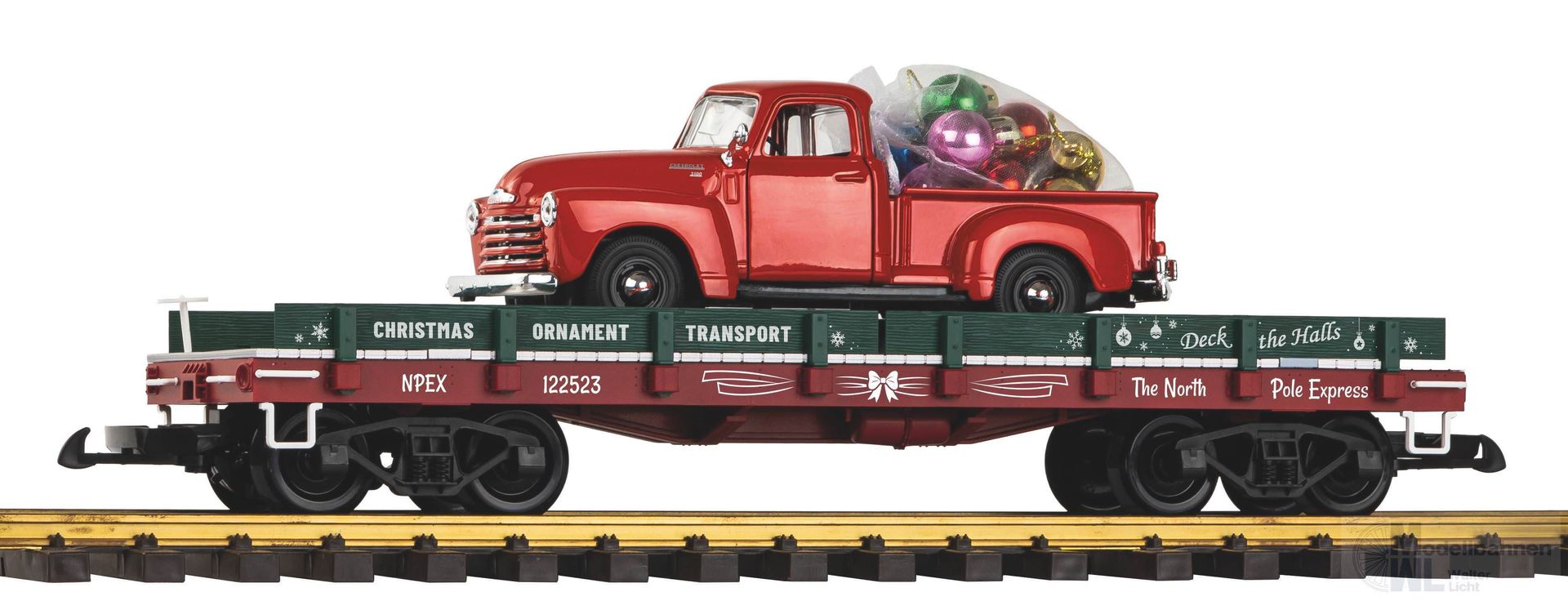 Piko 38787 - Autotransportwagen Weihnachten mit US Pickup Spur G 1:22,5 Piko 38787 - Autotransportwagen Weihnachten mit US Pickup Spur G 1:22,5