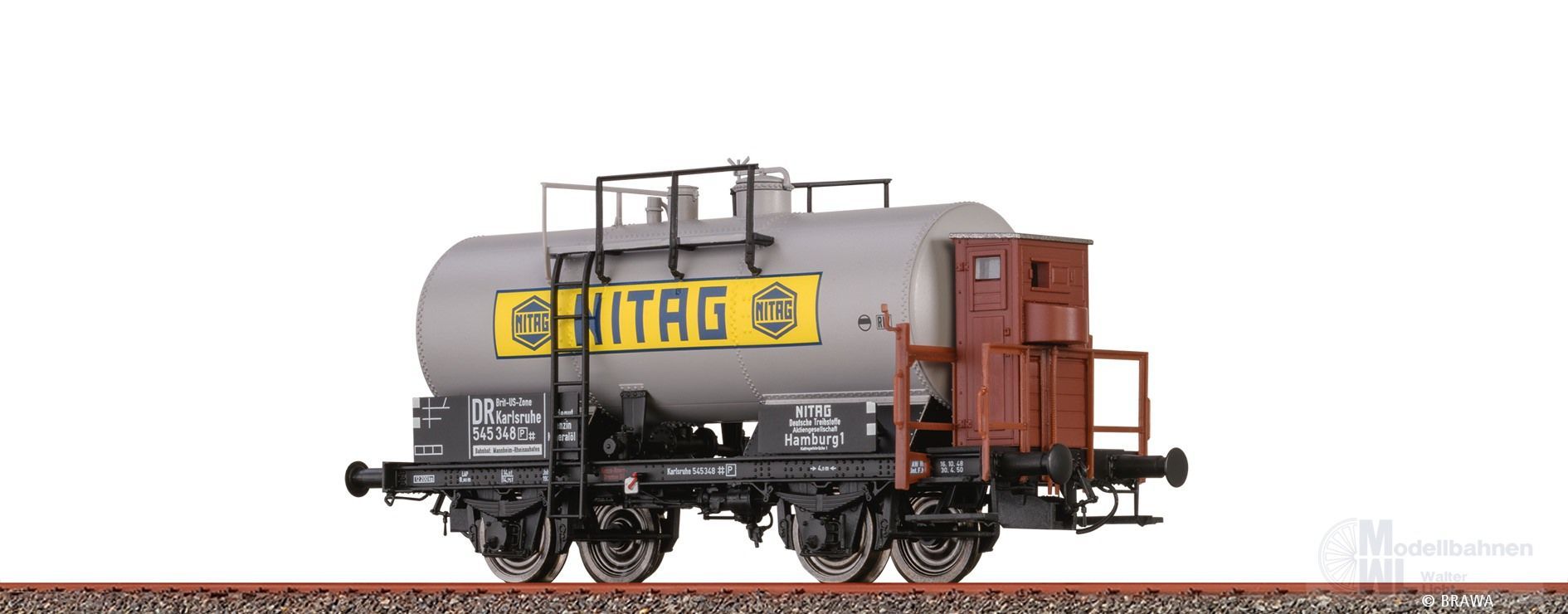 Brawa 50862 - Kesselwagen DR Brit-US-Zone Ep.III NITAG H0/GL Brawa 50862 - Kesselwagen DR Brit-US-Zone Ep.III NITAG H0/GL