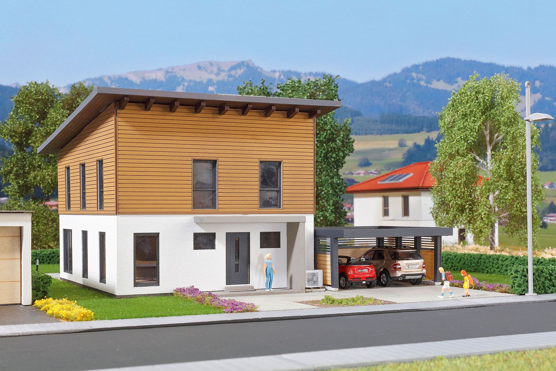 Kibri 38337 - Kubushaus Saskia mit Carport Polyplate Bausatz H0 1:87