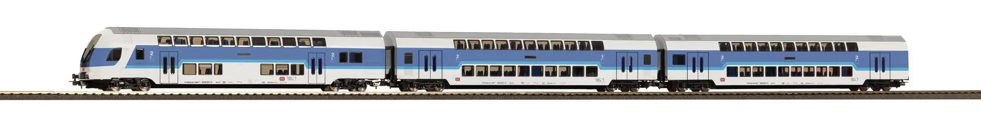 Piko 72262 - Doppelstockwagen Set DB Ep.IV 3.tlg. Interregio H0/WS