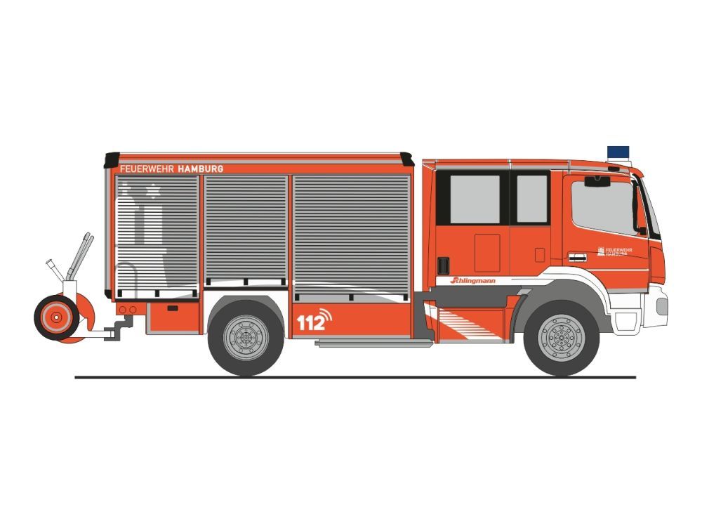 Rietze 72997 - Schlingmann Varus MB HLF FW Hamburg neutral H0 1:87