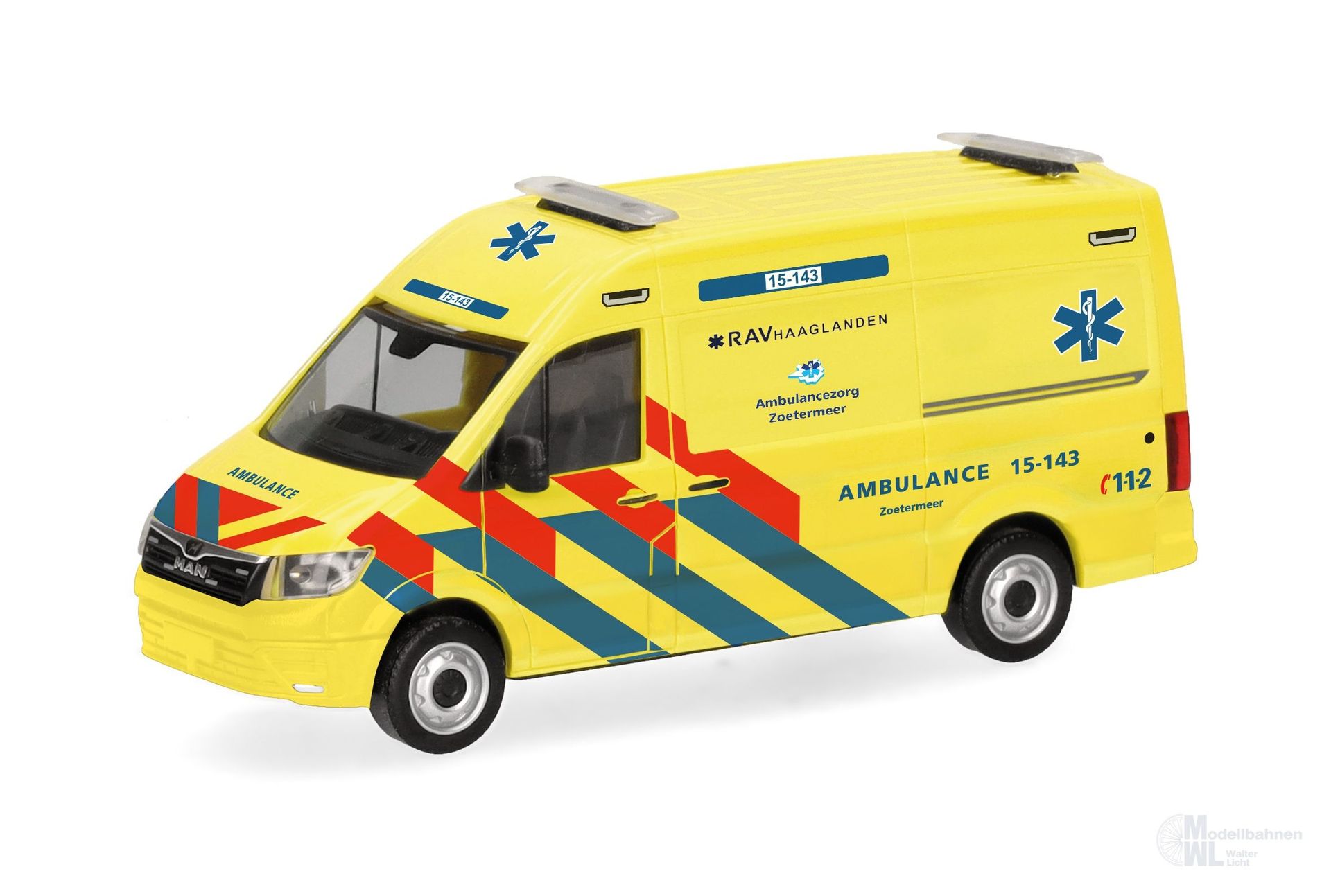 Herpa 098694 - MAN TGE Kasten HD Ambulance NL H0 1:87 Herpa 098694 - MAN TGE Kasten HD Ambulance NL H0 1:87