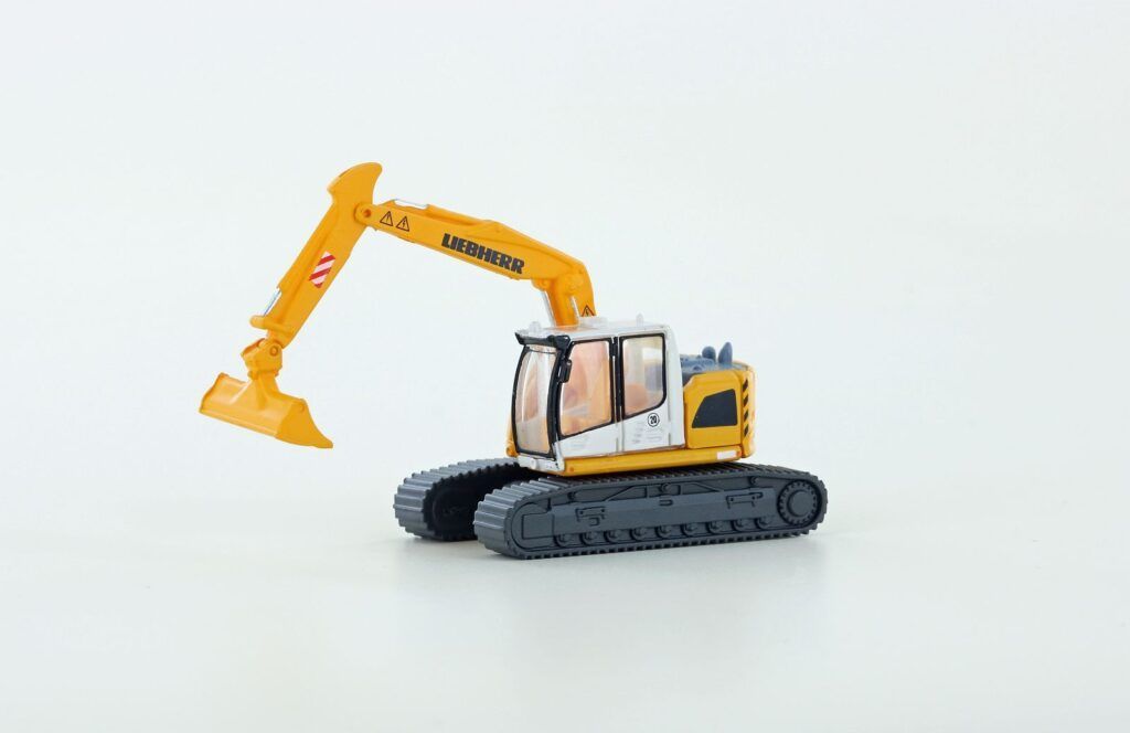 Lemke Minis 4267 - Liebherr Compact Bagger Kette mit Böschungsschaufel N 1:160