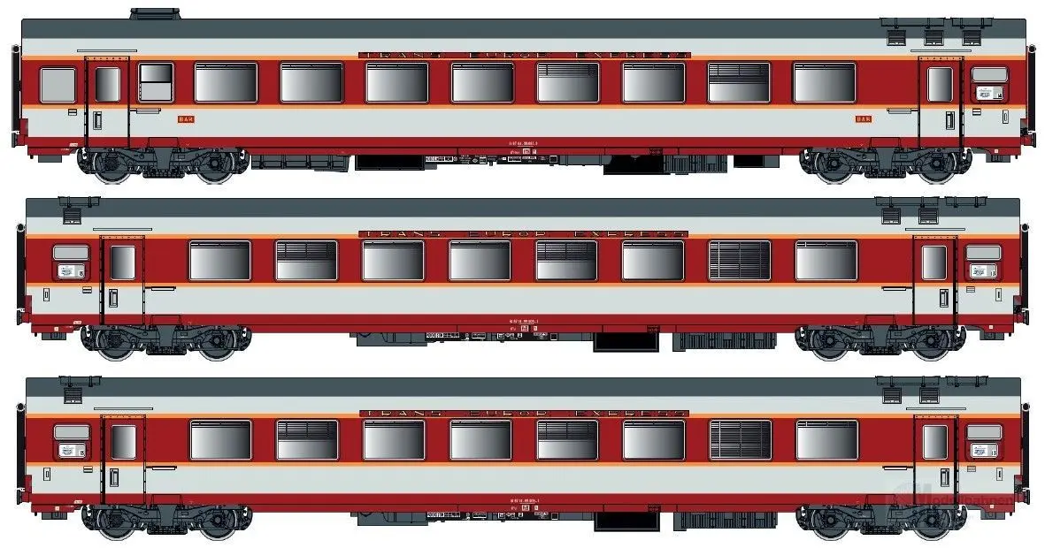 LS Models 40804AC - Personenwagen SNCF Ep.IV Etendard Set B 3.tlg. H0/WS