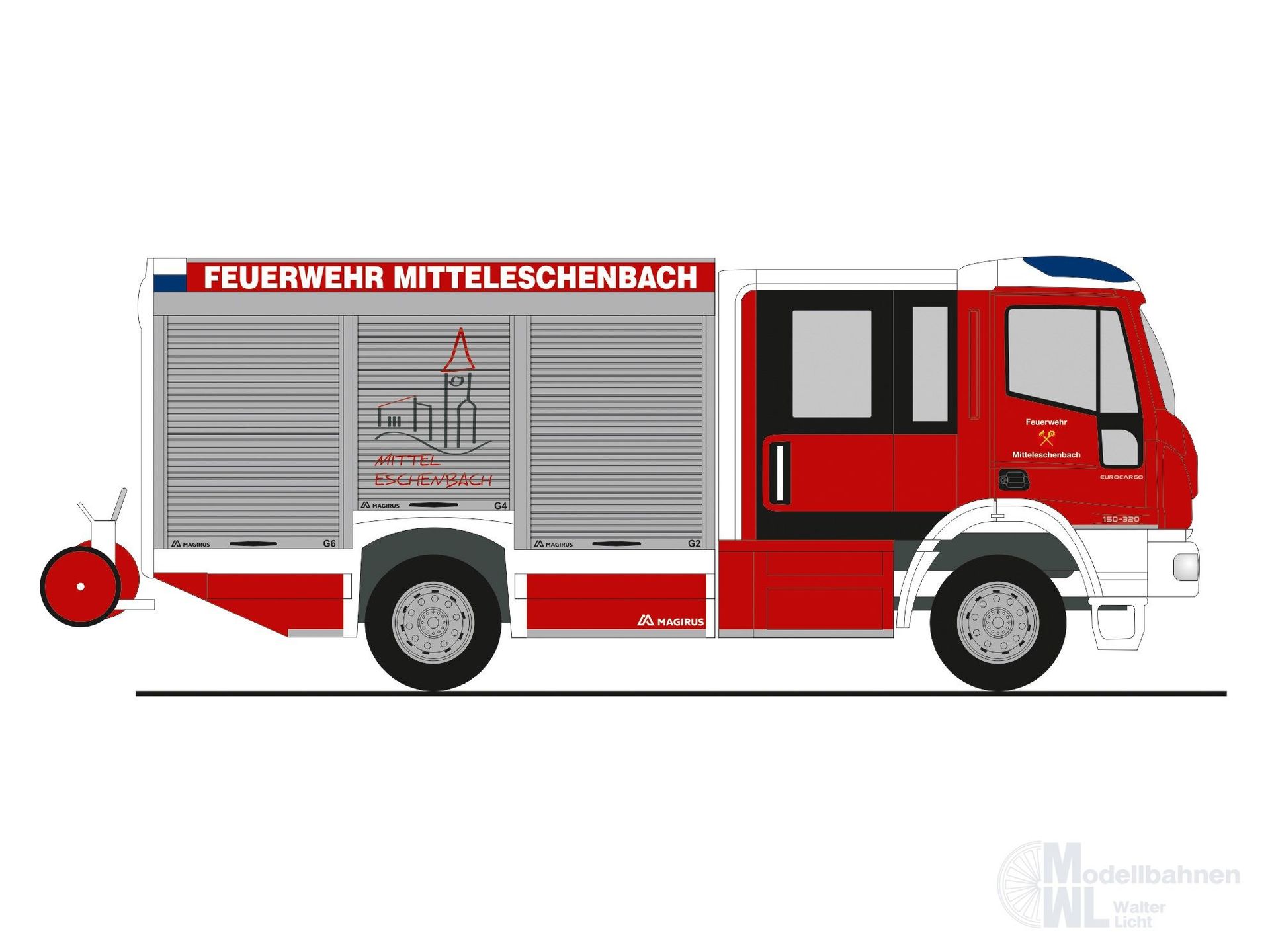 Rietze 68169 - Magirus HLF Team Cab FW Mitteleschenbach H0 1:87