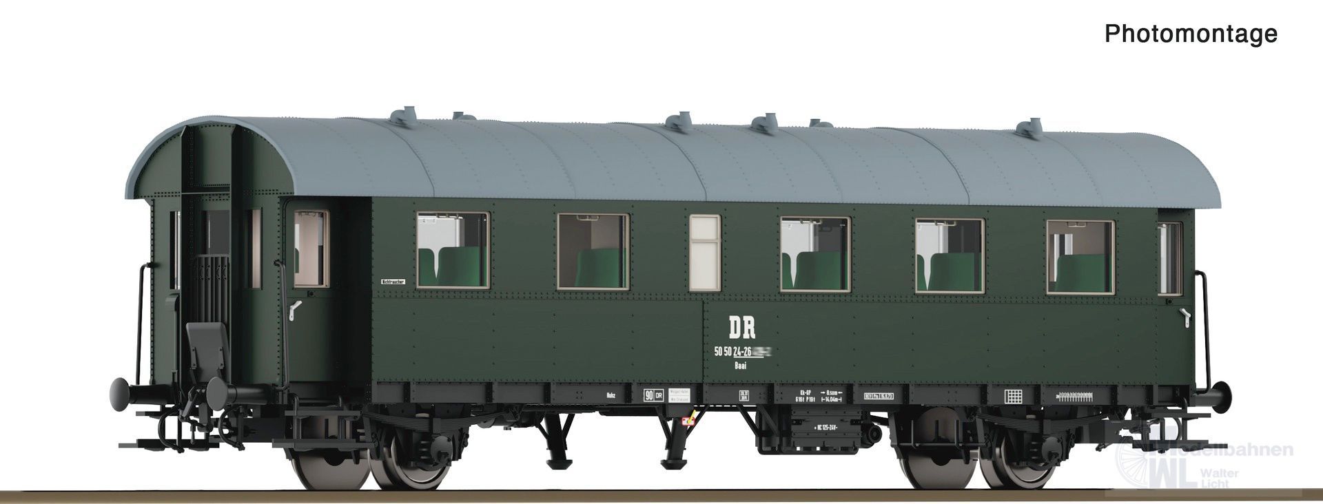 Roco 6280048 - Personenwagen Donnerbüchse DR Ep.IV 2.Kl. Bi 2. TT 1:120