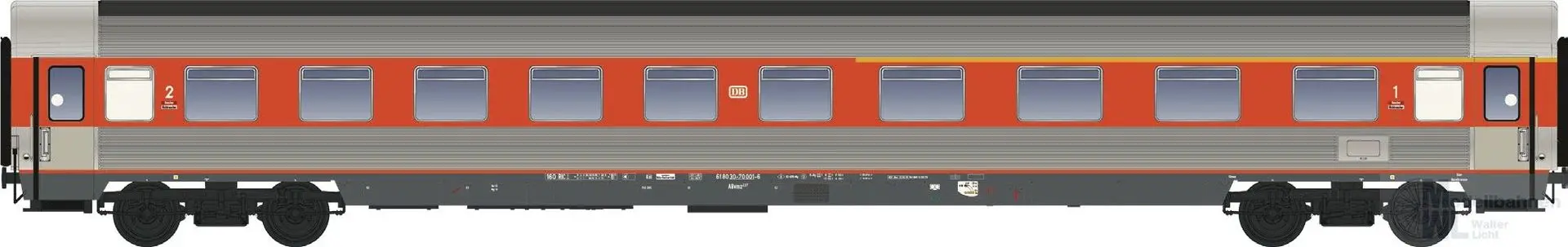 LS Models 46011-1AC - Personenwagen LHB Prototyp Ep.IV ABwümz 227 orange H0/WS