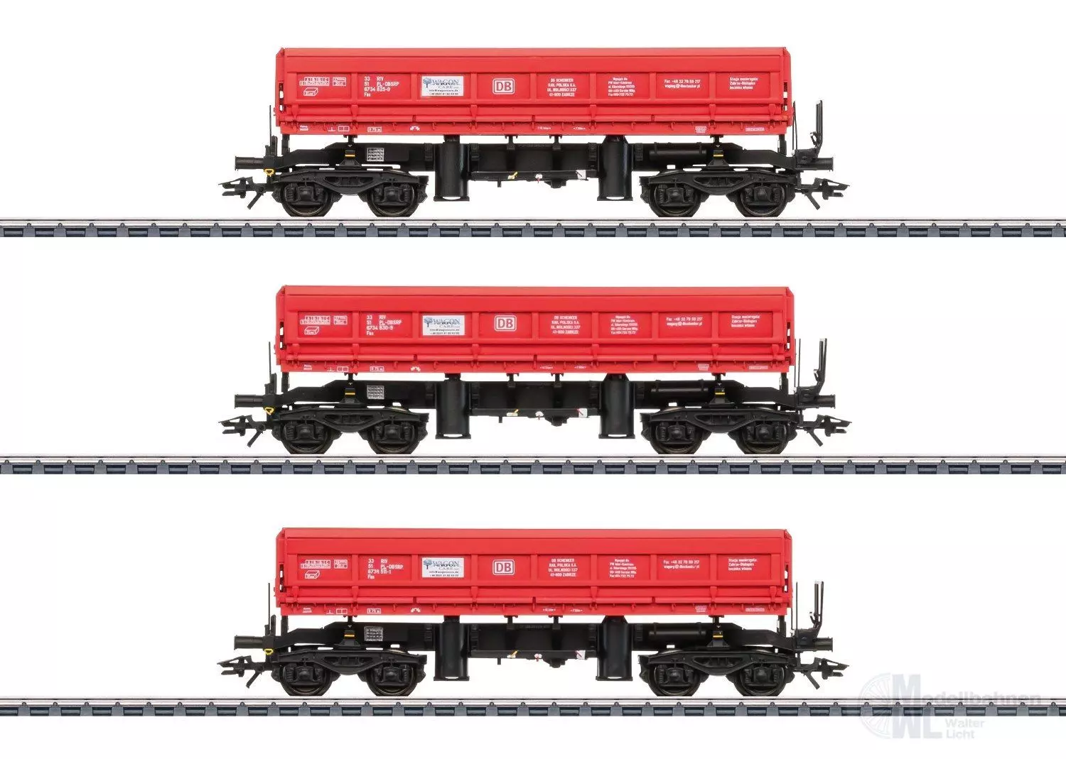 Märklin 48458 - Seitenkippwagen-Set DB Schenker Poslka Ep.VI 3.tlg. H0/WS