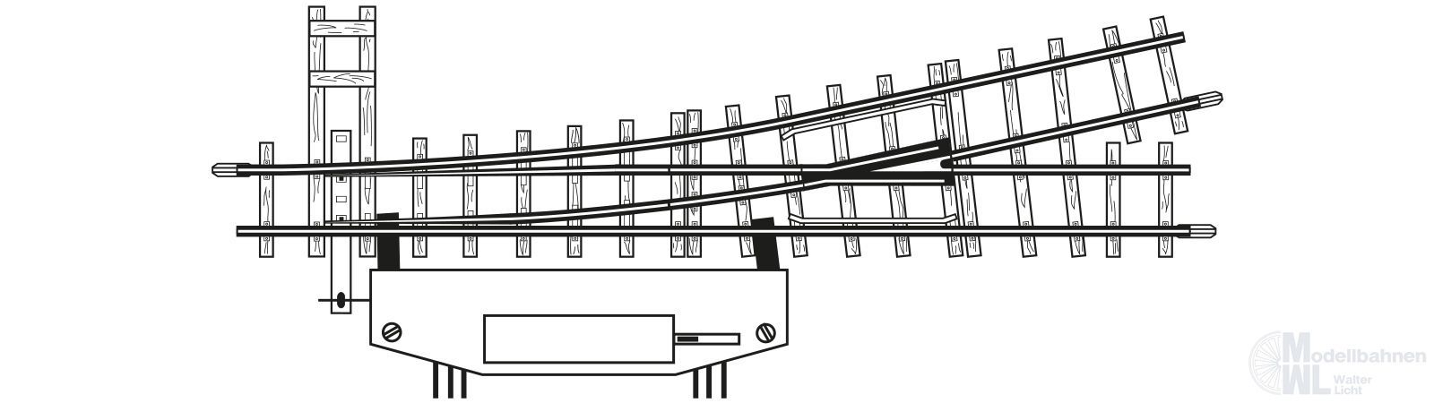 Bemo 4007000 - Weiche links elektrisch 12° 147 mm R517 H0e
