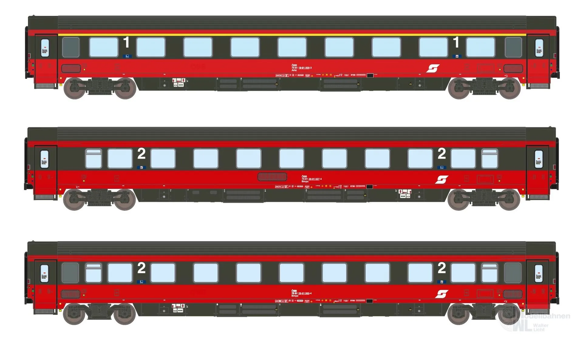 ASM 24002 - Personenwagen Set ÖBB Ep.IV EC 64 Amz+2xBmpz 3.tlg. N 1:160