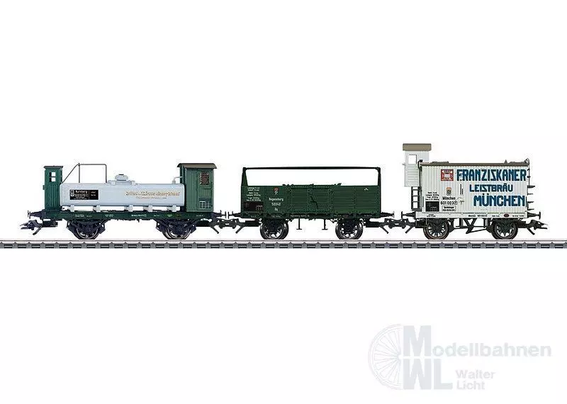 Märklin 46066 - MÄRKLIN - Güterwagen-Set K.Bay.Sts.B Ep.I 3.tlg. H0/WS