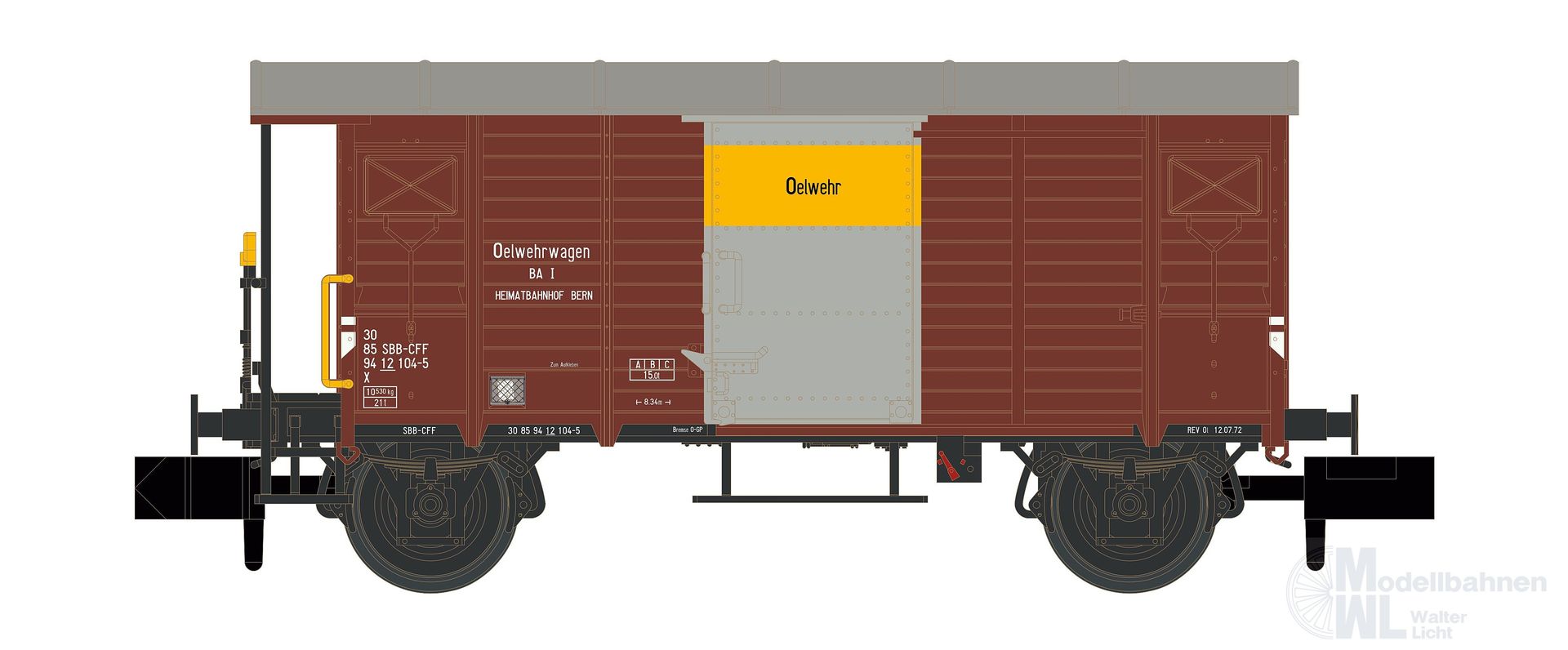 Hobbytrain 24205 - Güterwagen ged. SBB Ep.IV K2 Ölwehr N 1:160