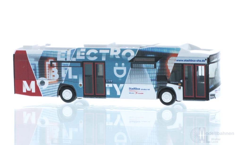 Rietze 73042 - Solrais Urbino 12 ´14 electric Stadtbus Schwäbisch Hall H0 1:87