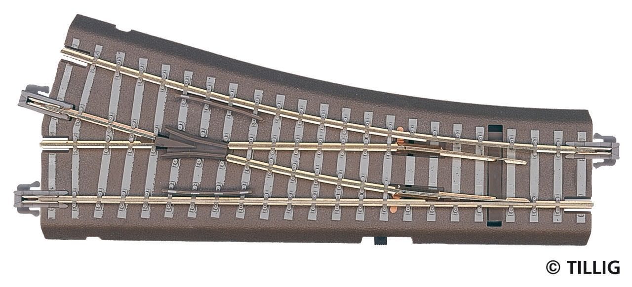 Tillig 83816 - Bettungsgleis-Weiche 15° rechts Hand TT 1:120