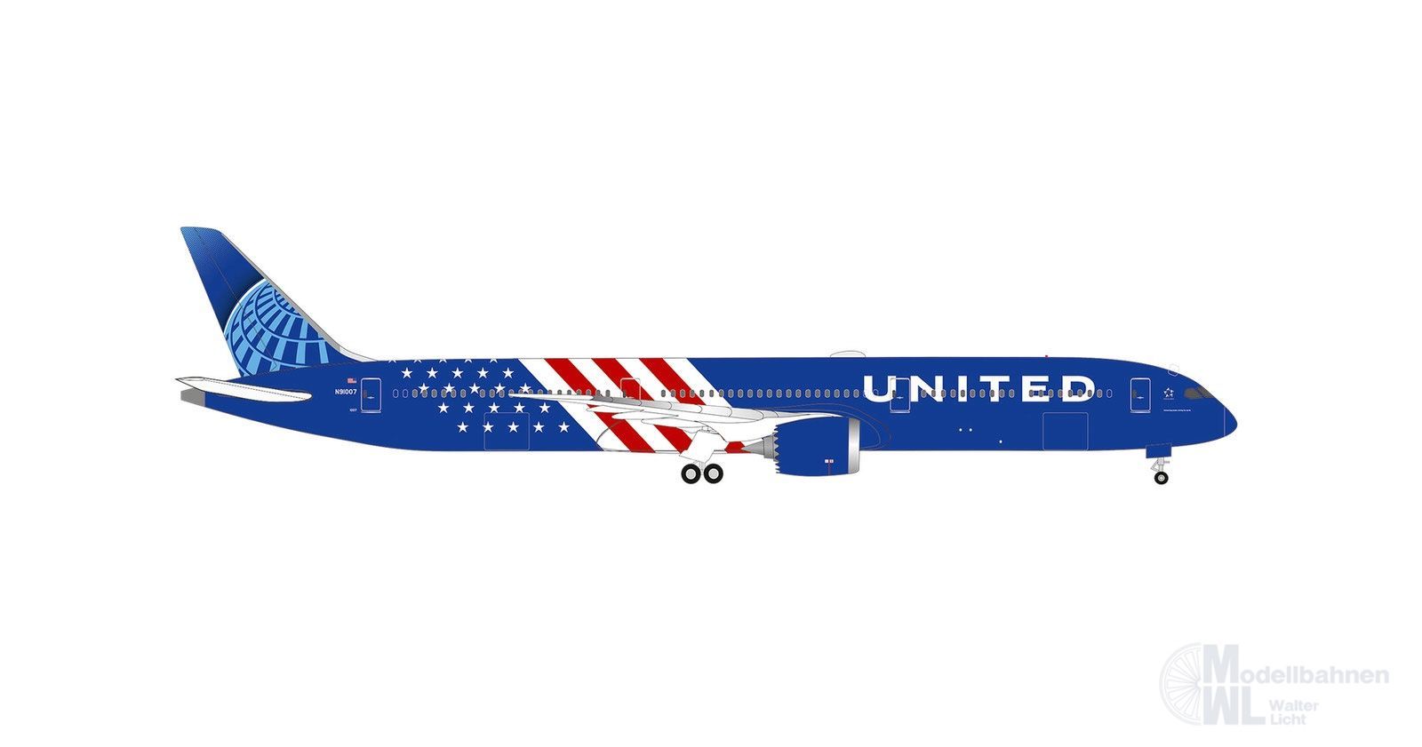 Herpa 539906 - Boeing 787-10 United America 250 Jahre Unabhängigkeit 1:500