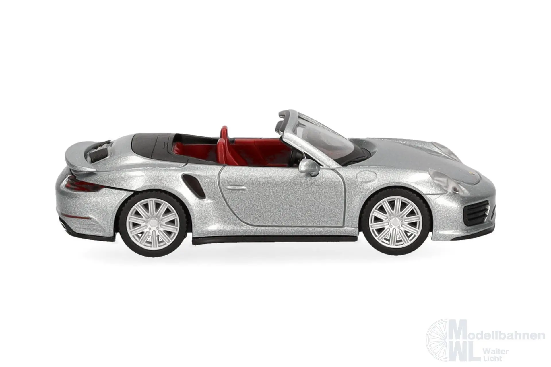 Herpa 038928-003 - Porsche 911 (991) Turbo Cabrio dolomitsilber H0 1:87