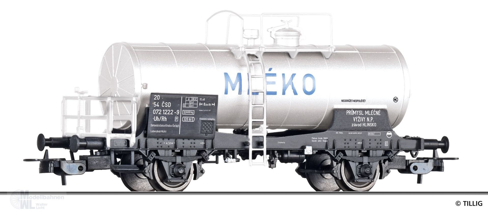 Tillig 77070 - Kesselwagen CSD Ep.IV Uh MLEKO H0/GL