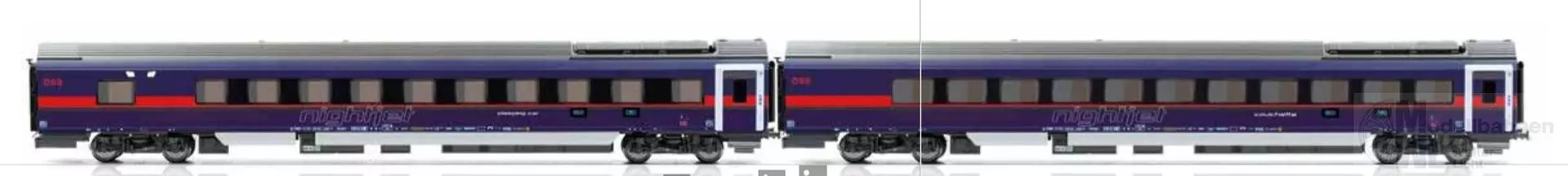 Jägerndorfer Modellbahn 71410 - Nachtzugwagen Set DANI ÖBB Nightjet Ep.VI 2.tlg. H0/GL