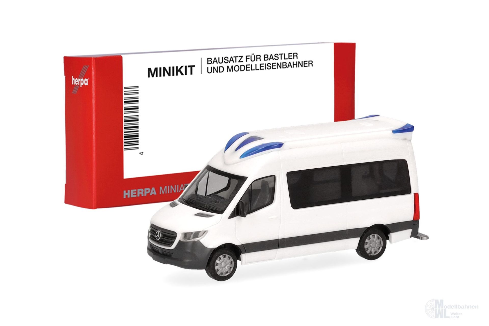 Herpa 014274 - MiKi Mercedes-Benz Sprinter 18 RTW Delfis-Dachaufsatz H0 1:87