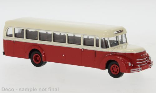 Brekina 59221 - MAN MKN Rundhauber elfenbein/rot H0 1:87
