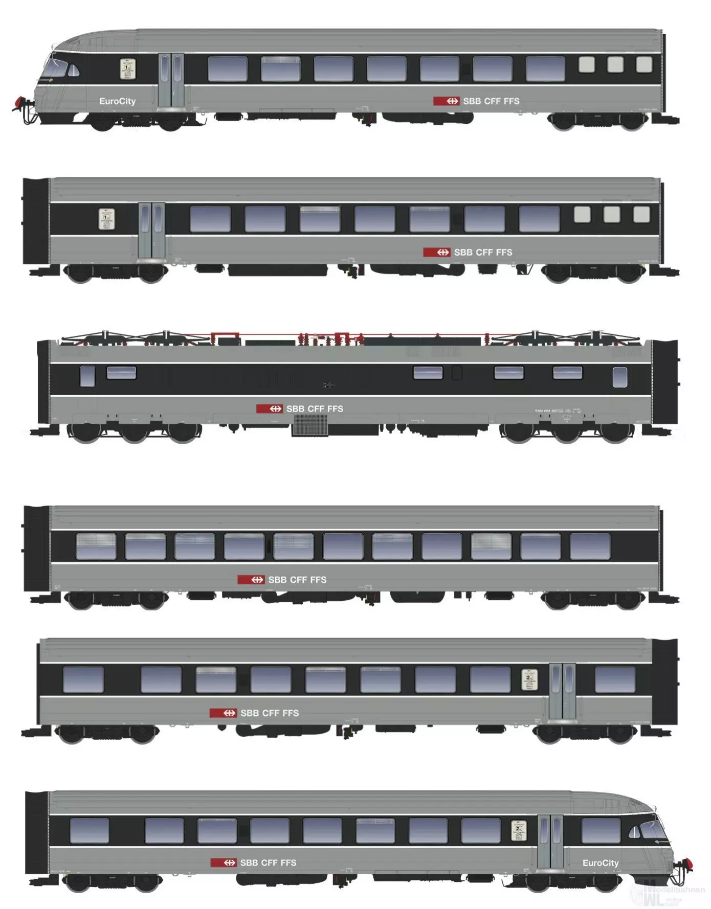 LS Models 17525 - Triebzug RAe SBB Ep.V TEE II Gottardo 6-tlg. EuroCity H0/WS