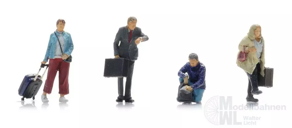 ARTITEC b.v. 5870114 - Reisende am Bahnsteig (4x) Fertigmodell H0 1:87