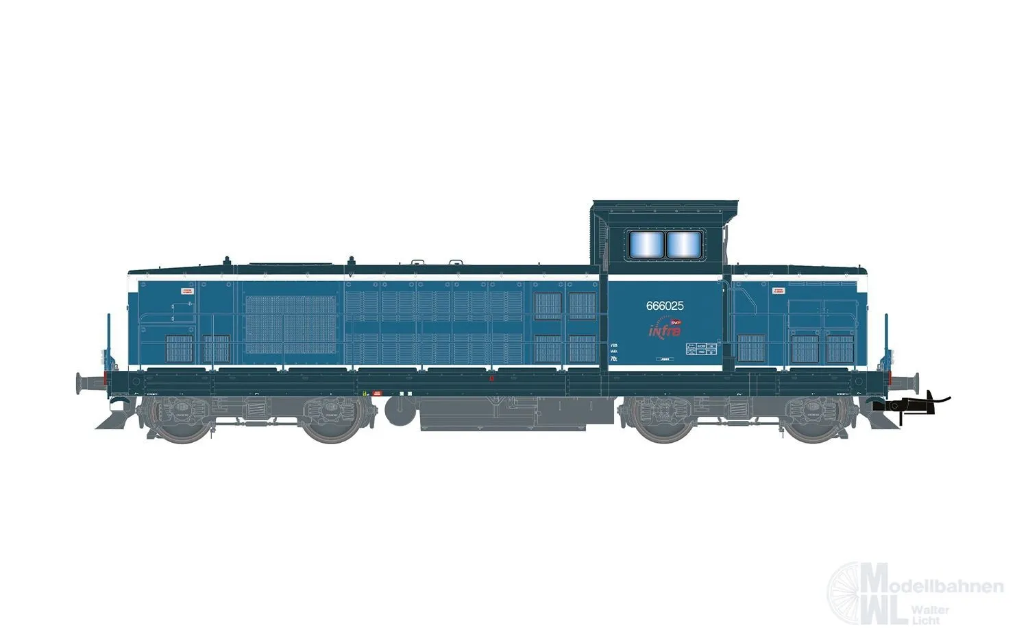 Jouef 2475 - Diesellok BB 666026 SNCF Ep.VI weiß/blau H0/GL