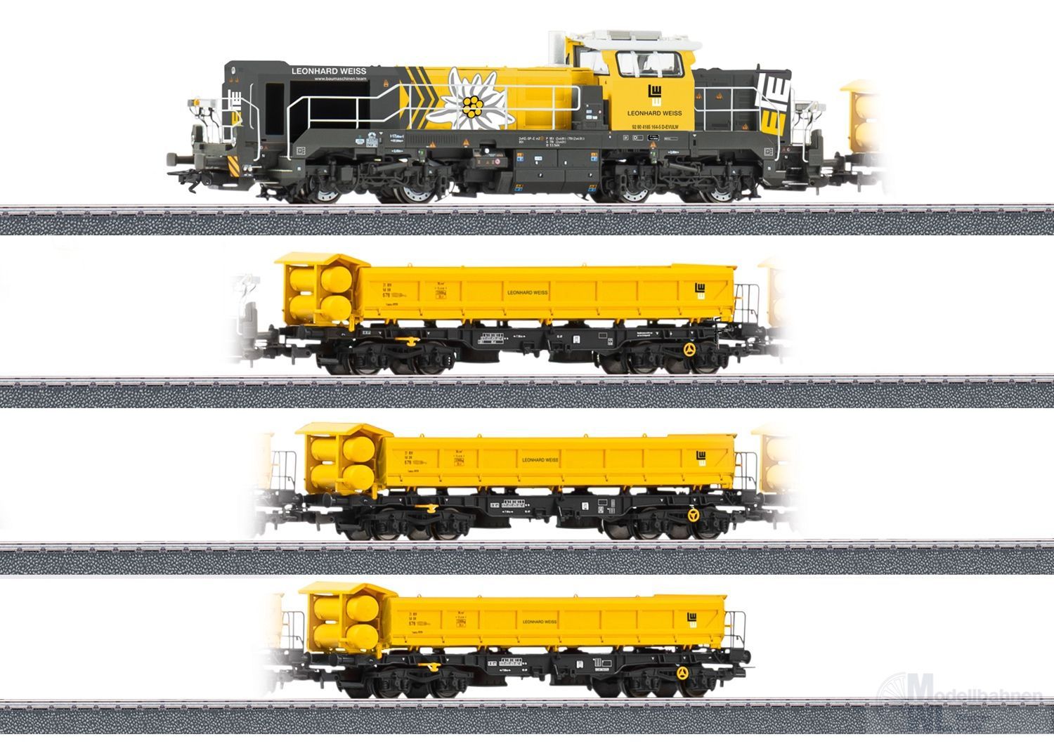 Märklin 26180 - Zugset Leonhard Weiss Diesellok DE 18 und 3 Wagen Ep.VI H0/WS Sound