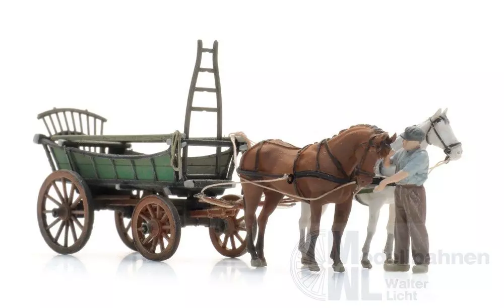 ARTITEC b.v. 387599 - Nordeuropäischer Heuwagen + Figur H0 1:87