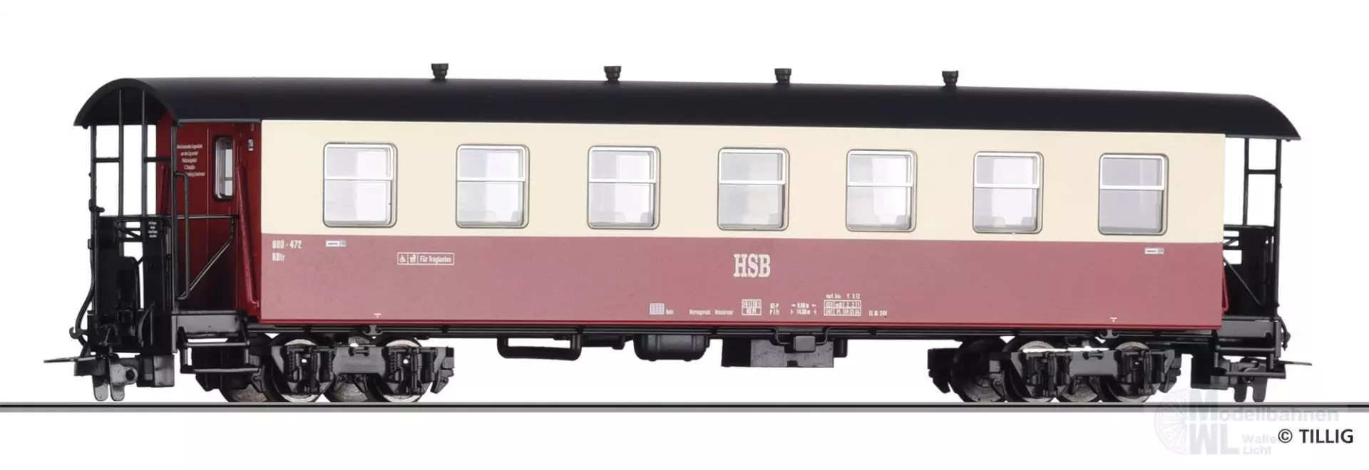 Tillig 13921 - Personenwagen HSB Ep.V/VI KBtr mit Traglasten H0m