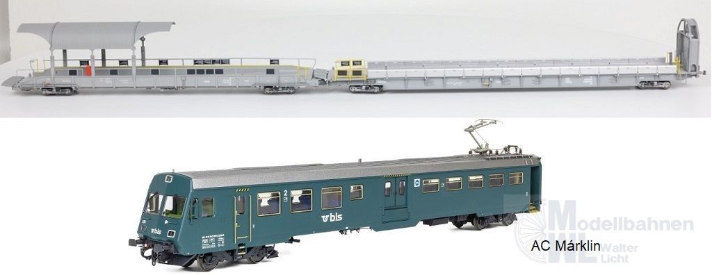 Exact Train 26005 - Autoverladezug 2 Grundset BLS Ep.VI 3.tlg. H0/WS Exact Train 26005 - Autoverladezug 2 Grundset BLS Ep.VI 3.tlg. H0/WS