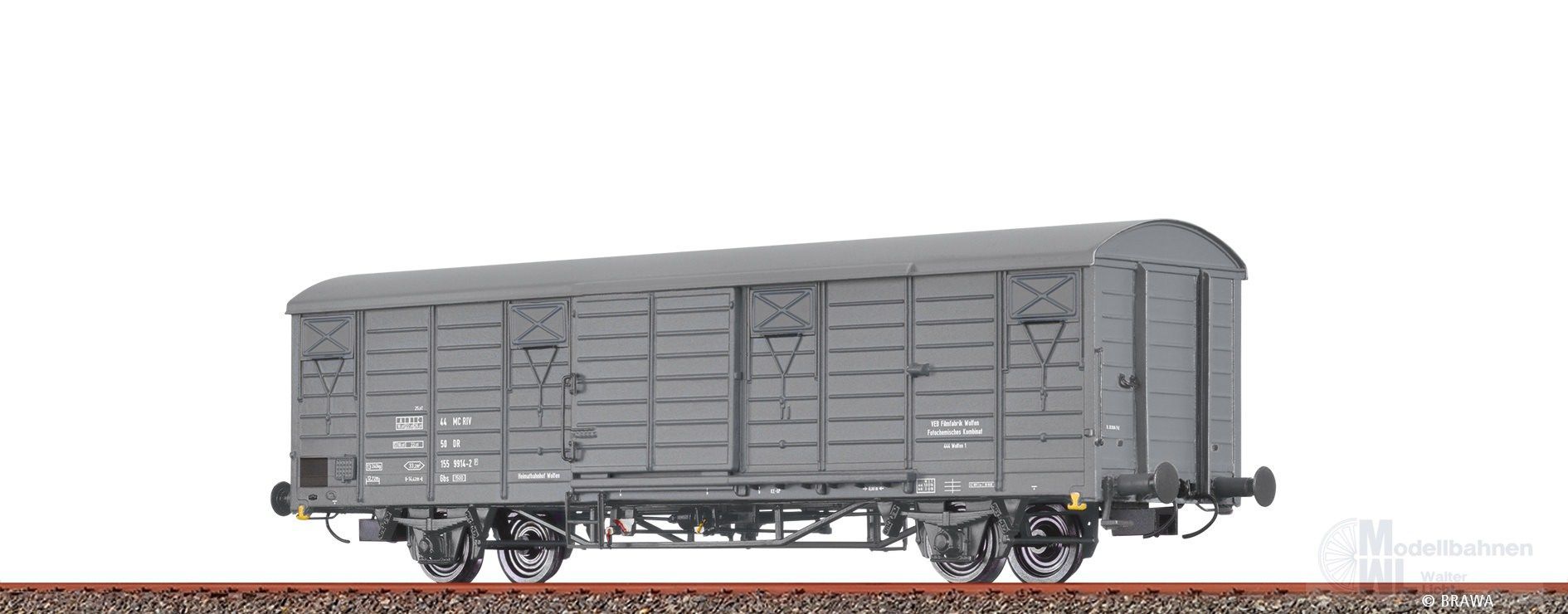 Brawa 49935 - Güterwagen ged. DR Ep.IV Filmfabrik Wolfen H0/GL Brawa 49935 - Güterwagen ged. DR Ep.IV Filmfabrik Wolfen H0/GL