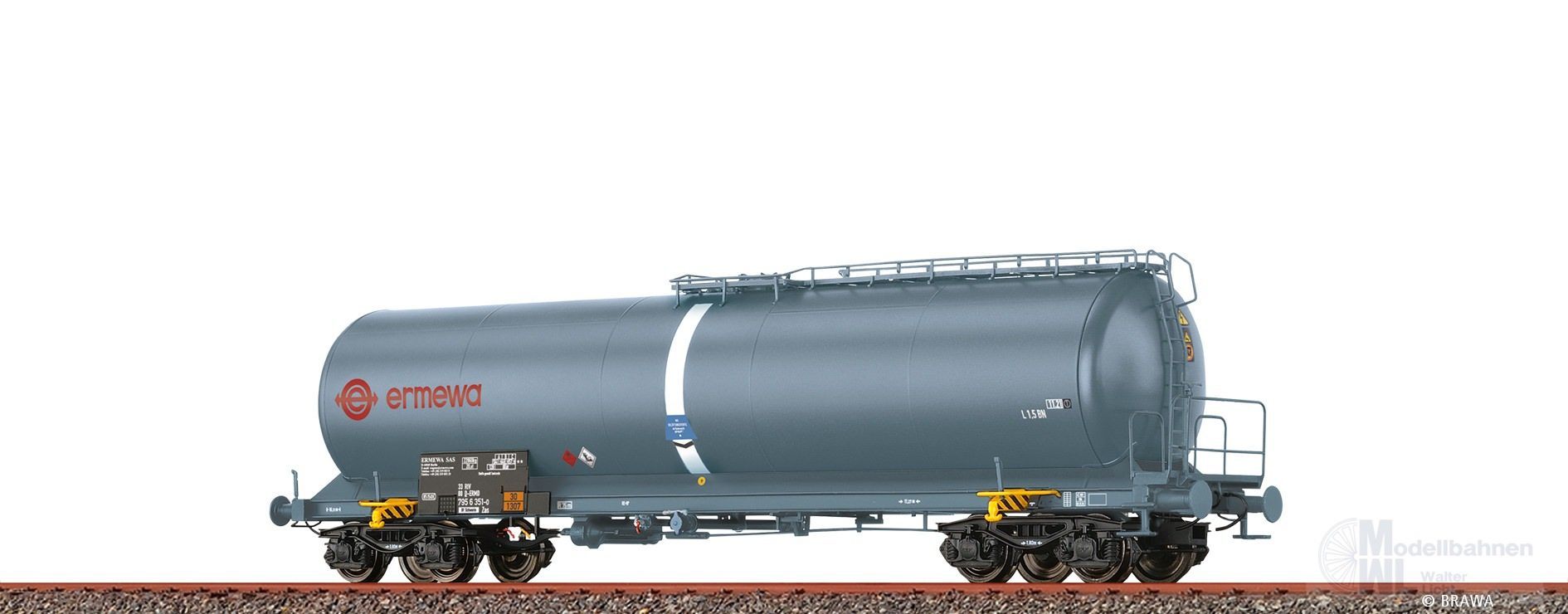 Brawa 50158 - Neubaukesselwagen Ermewa Ep.VI 4-achsig Zas H0/GL