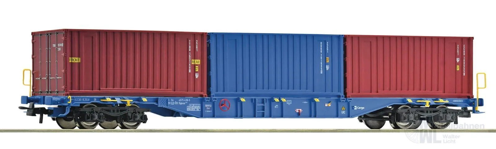 Roco 6600145 - Containertragwagen CD Cargo Ep.VI 3*20ft Container H0/GL